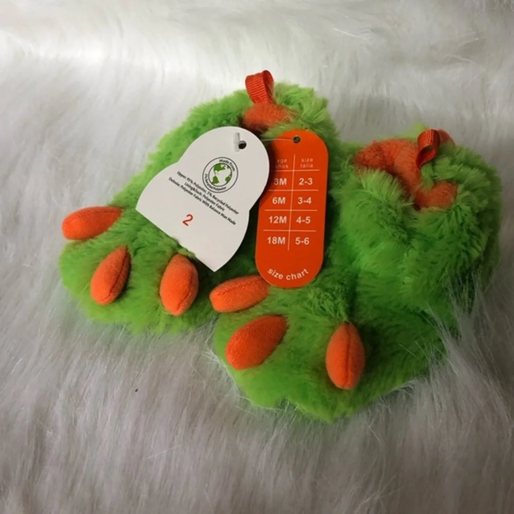 Wonder Nation Slippers‎ Size 2 New With Tags Slip On Green